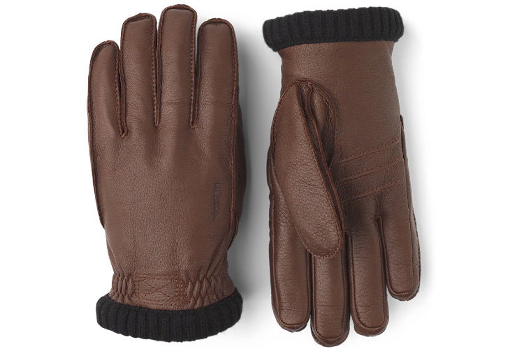 Hestra Deerskin Primaloft Rib - 5 finger Chocolate 1