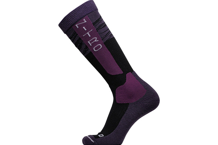 Nitro Women's Cloud 7 Socks Black Burgundy Dark Grey